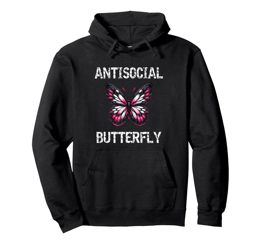 Antisocial Butterfly Introvert Teen Hoodie - Streetwear Style Unisex - T-Shirt, Sweatshirt, Hoodie