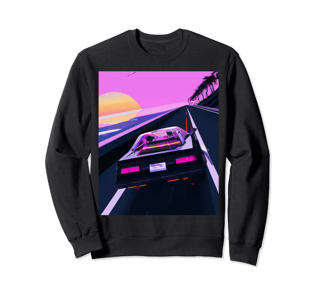 Vaporwave Aesthetic Sports Car Sweatshirt - Streetwear Style Unisex - T-Shirt, Sweatshirt, Hoodie
