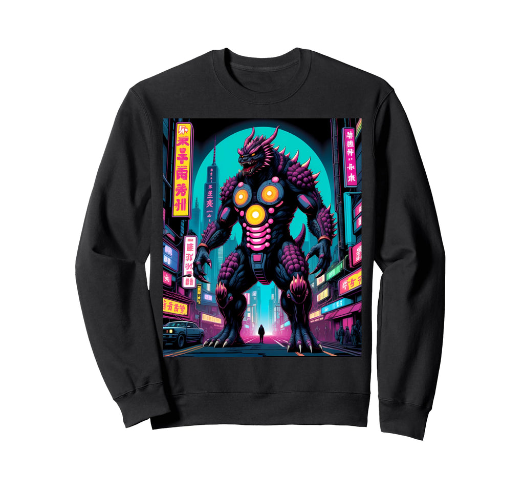 Japanese Vaporwave Kaiju 80S Sweatshirt - Fun Novelty Design Men Women - T-Shirt, Sweatshirt, Hoodie