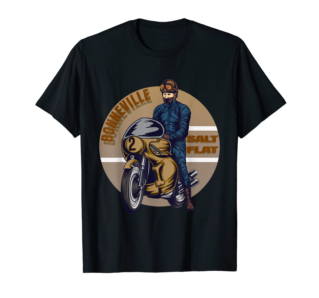 Bonneville Salt Flats Motorcycle Rider T-Shirt - Custom Art Print Unisex - T-Shirt, Sweatshirt, Hoodie