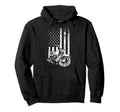 Motorcycle Biker American Flag Hoodie - Minimalist Print Men Women - T-Shirt, Sweatshirt, Hoodie