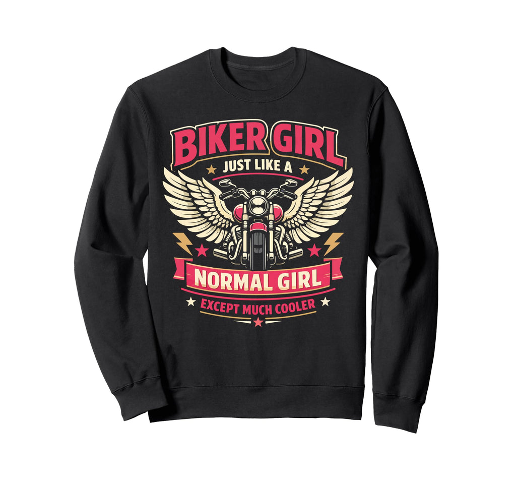 Motorcycle Biker Female Biker Sweatshirt - Graphic Print Unisex - T-Shirt, Sweatshirt, Hoodie