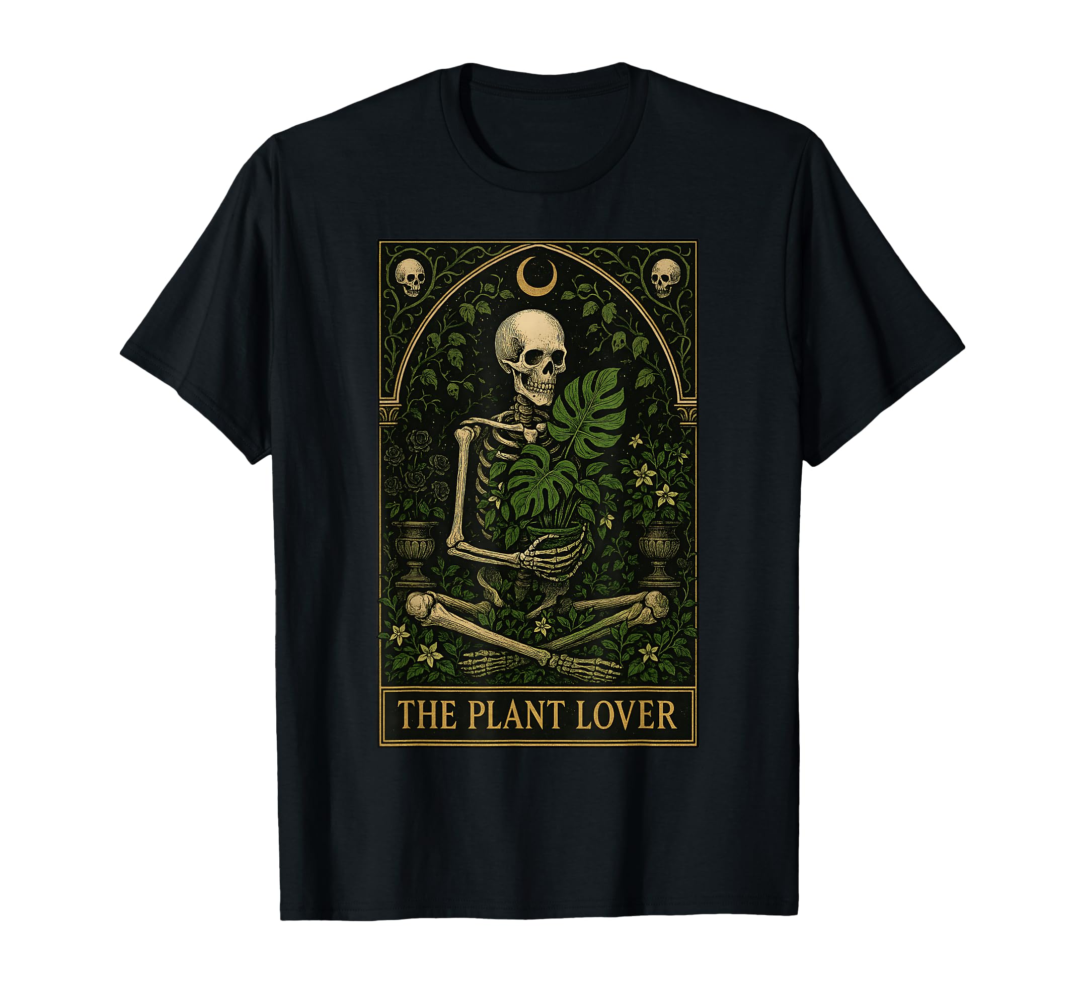 Plant Lover Tarot Card Skeleton T-Shirt - Custom Art Print Unisex - T-Shirt, Sweatshirt, Hoodie