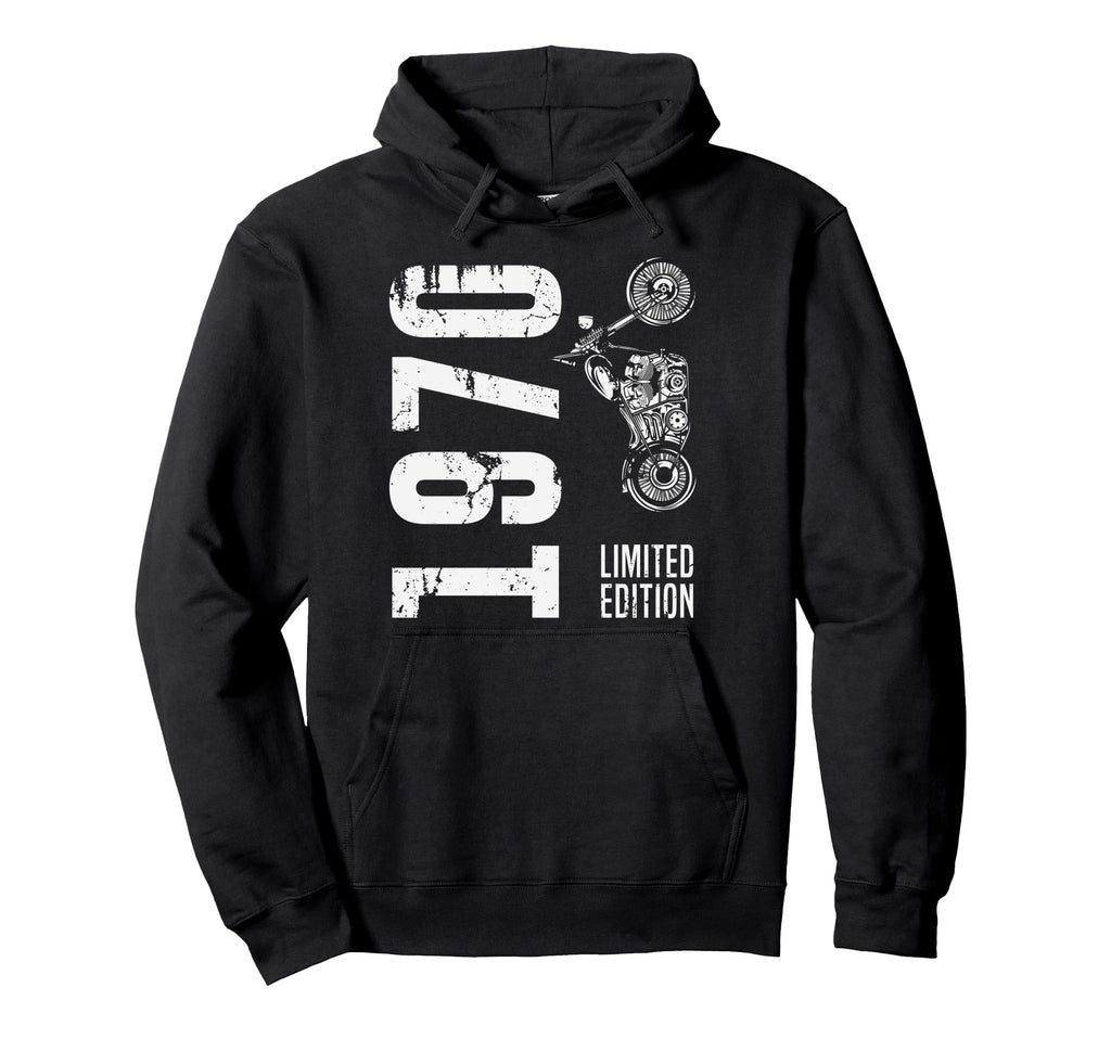 Born 1970 Motorcycle 55Th Birthday Hoodie - Graphic Print for Adults - T-Shirt, Sweatshirt, Hoodie