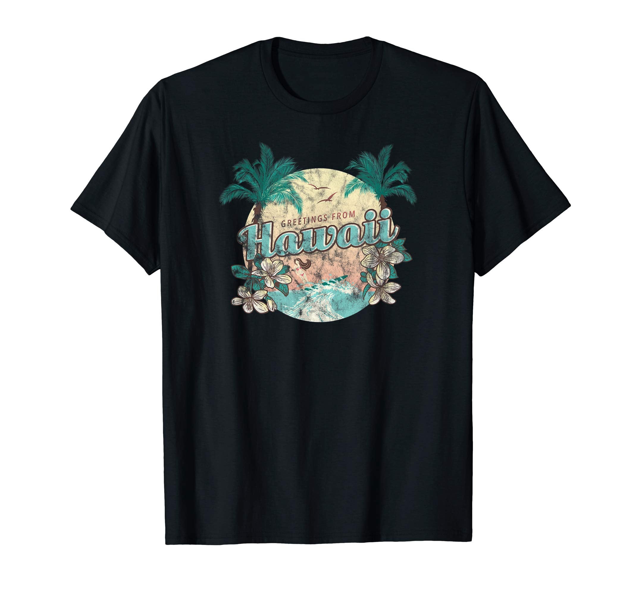 Greetings From Hawaii Blue Summer T-Shirt - Fun Novelty Design for Adults - T-Shirt, Sweatshirt, Hoodie