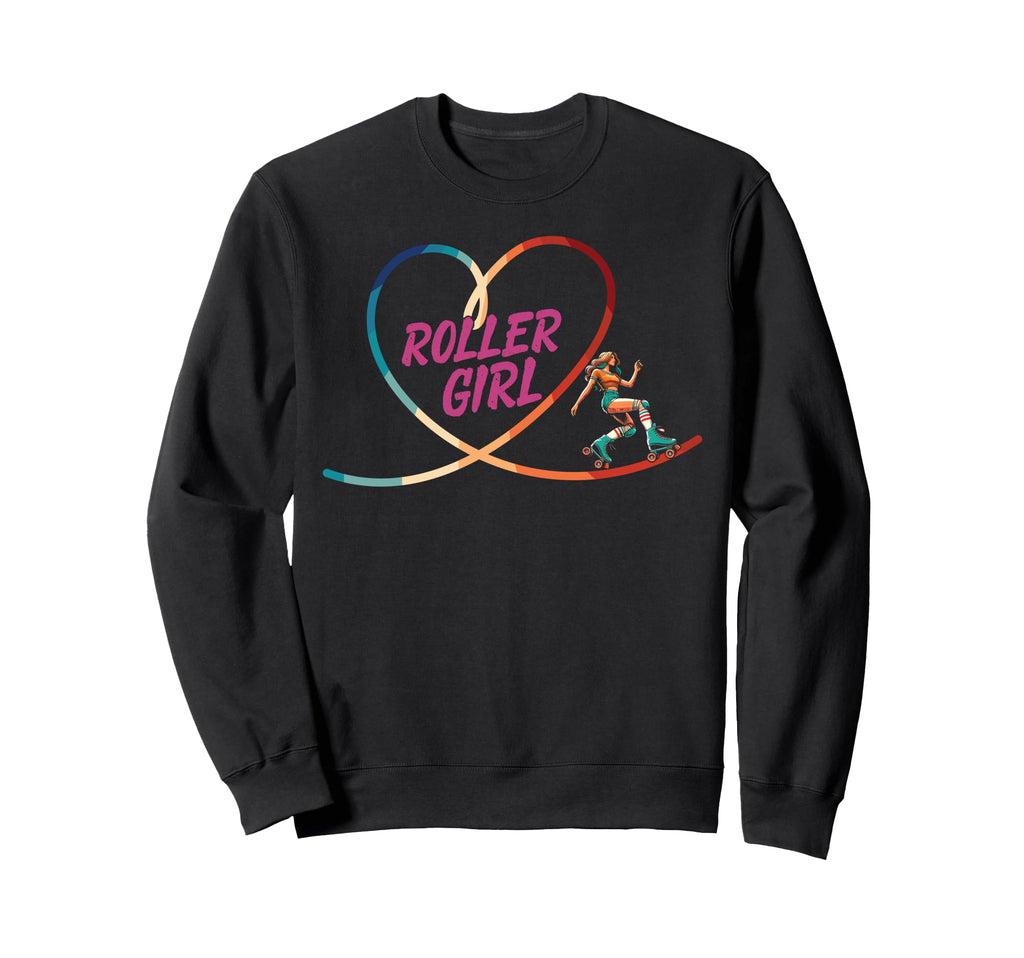 Roller Skating Skate Rainbow Heart Sweatshirt - Aesthetic Graphic Unisex - T-Shirt, Sweatshirt, Hoodie