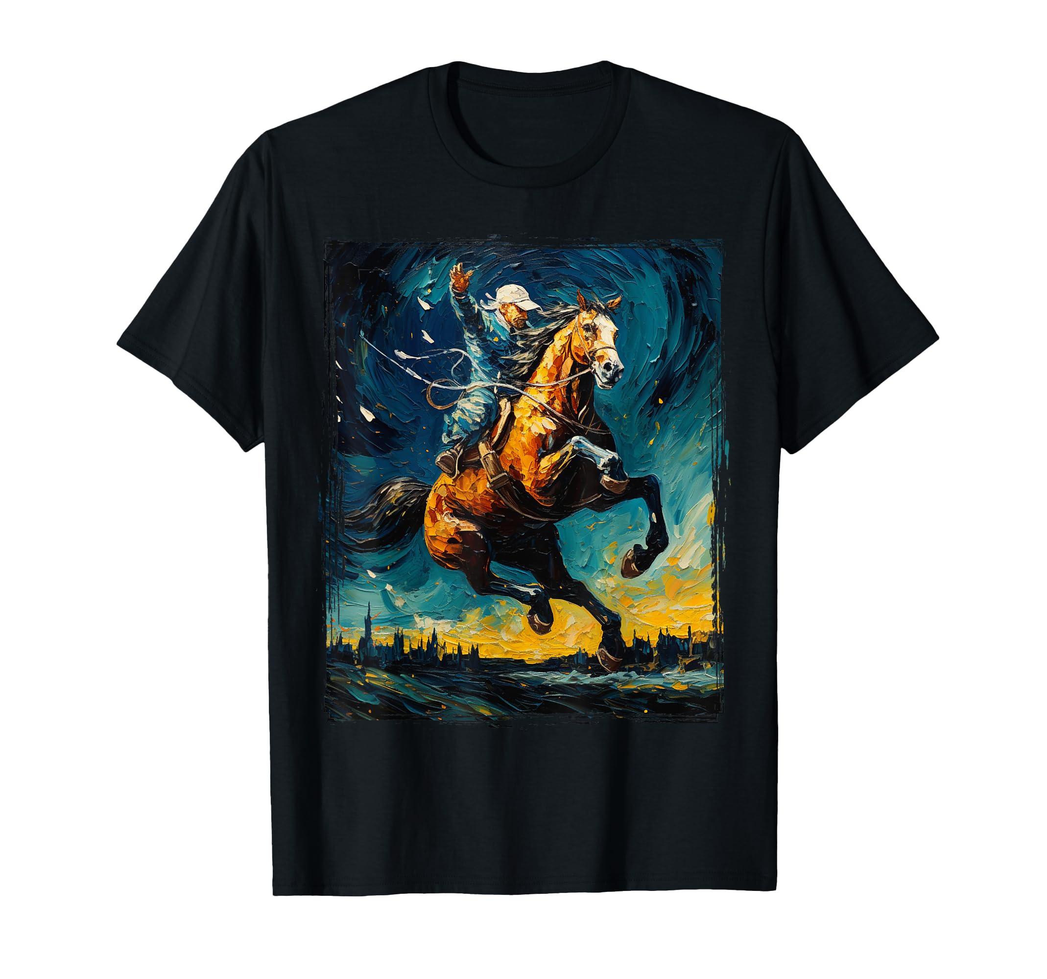 Cowboy Rodeo Cow Horse Yeehaw Novelty T-Shirt - Graphic Print Men Women - T-Shirt, Sweatshirt, Hoodie