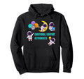 Funny Colorful Emotional Support Astronauts Hoodie - Unique Graphic Unisex - T-Shirt, Sweatshirt, Hoodie