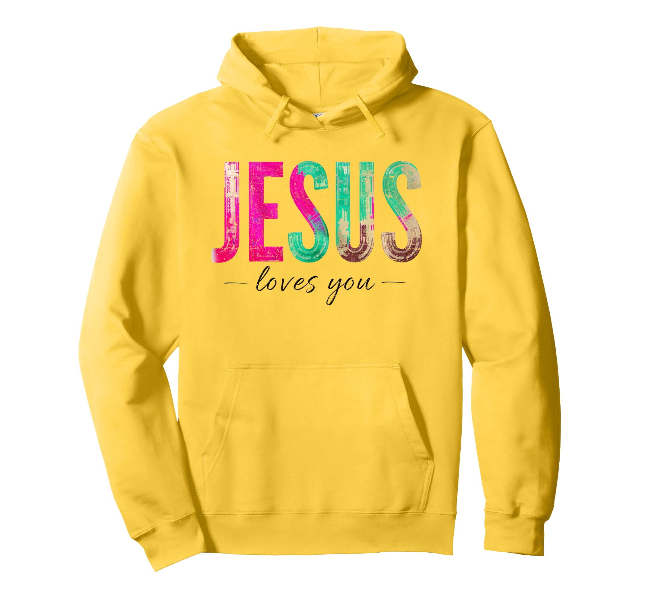 Jesus Loves You Groovy Christian Faith Hoodie - Minimalist Print for Adults - T-Shirt, Sweatshirt, Hoodie