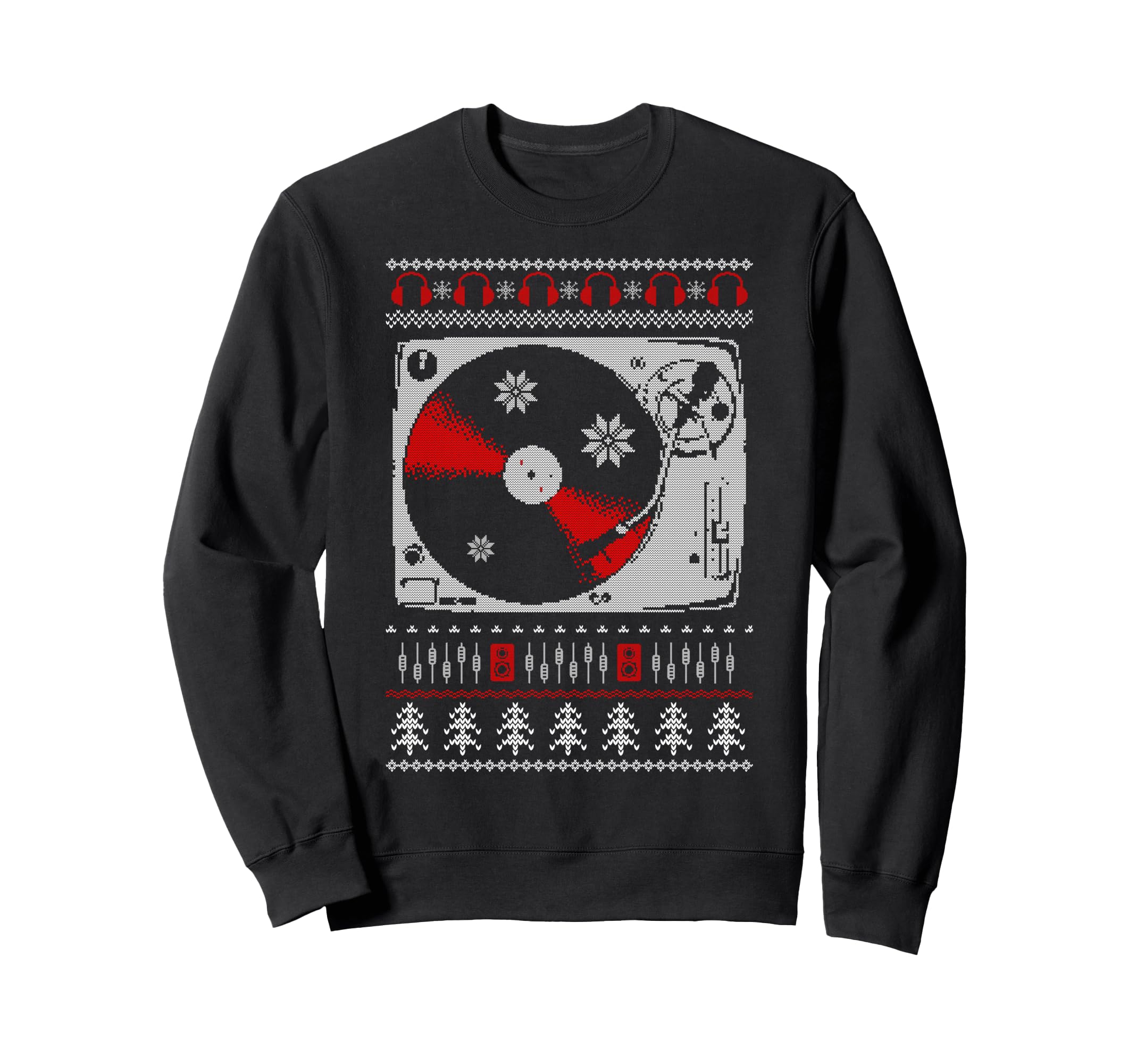 Ugly Vinyl Record Turntable Sweatshirt - Custom Art Print Men Women - T-Shirt, Sweatshirt, Hoodie
