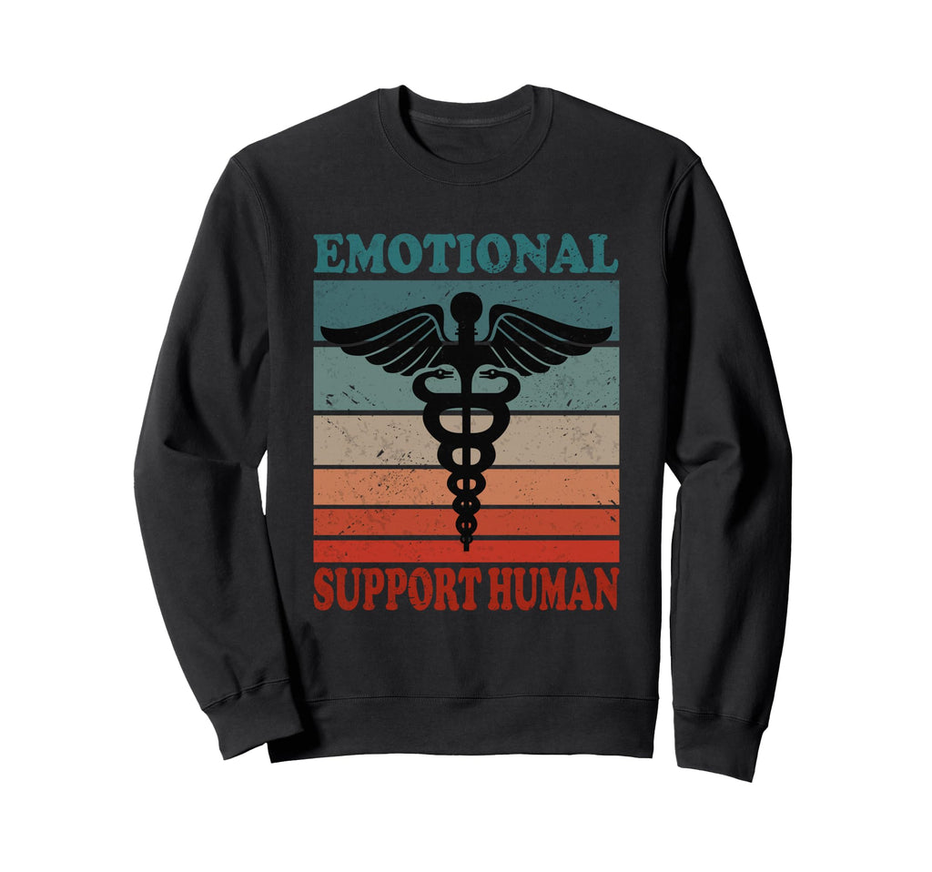 Emotional Support Human Service Sweatshirt - Minimalist Print Men Women - T-Shirt, Sweatshirt, Hoodie