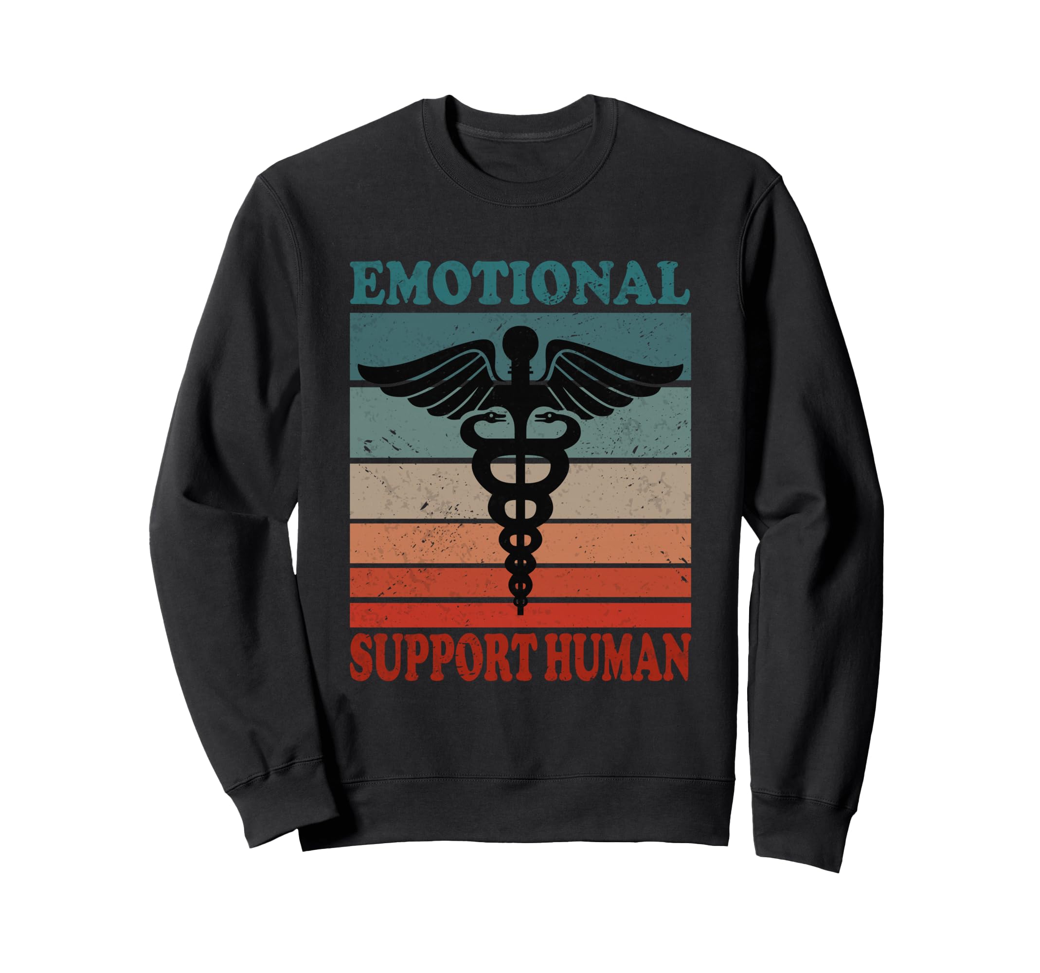 Emotional Support Human Service Sweatshirt - Minimalist Print Men Women - T-Shirt, Sweatshirt, Hoodie