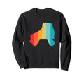 Roller Skate Silhouette 80S Distressed Sweatshirt - Graphic Print Unisex - T-Shirt, Sweatshirt, Hoodie