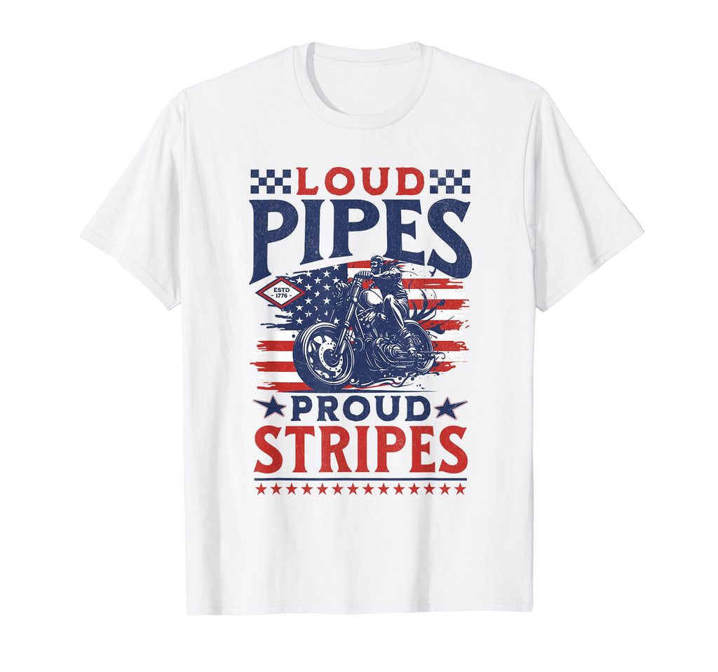 Patriotic Old Biker Motorcycle T-Shirt - Graphic Print Men Women - T-Shirt, Sweatshirt, Hoodie