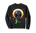 Alien Pixel Art Space Drink Sweatshirt - Streetwear Style Men Women - T-Shirt, Sweatshirt, Hoodie