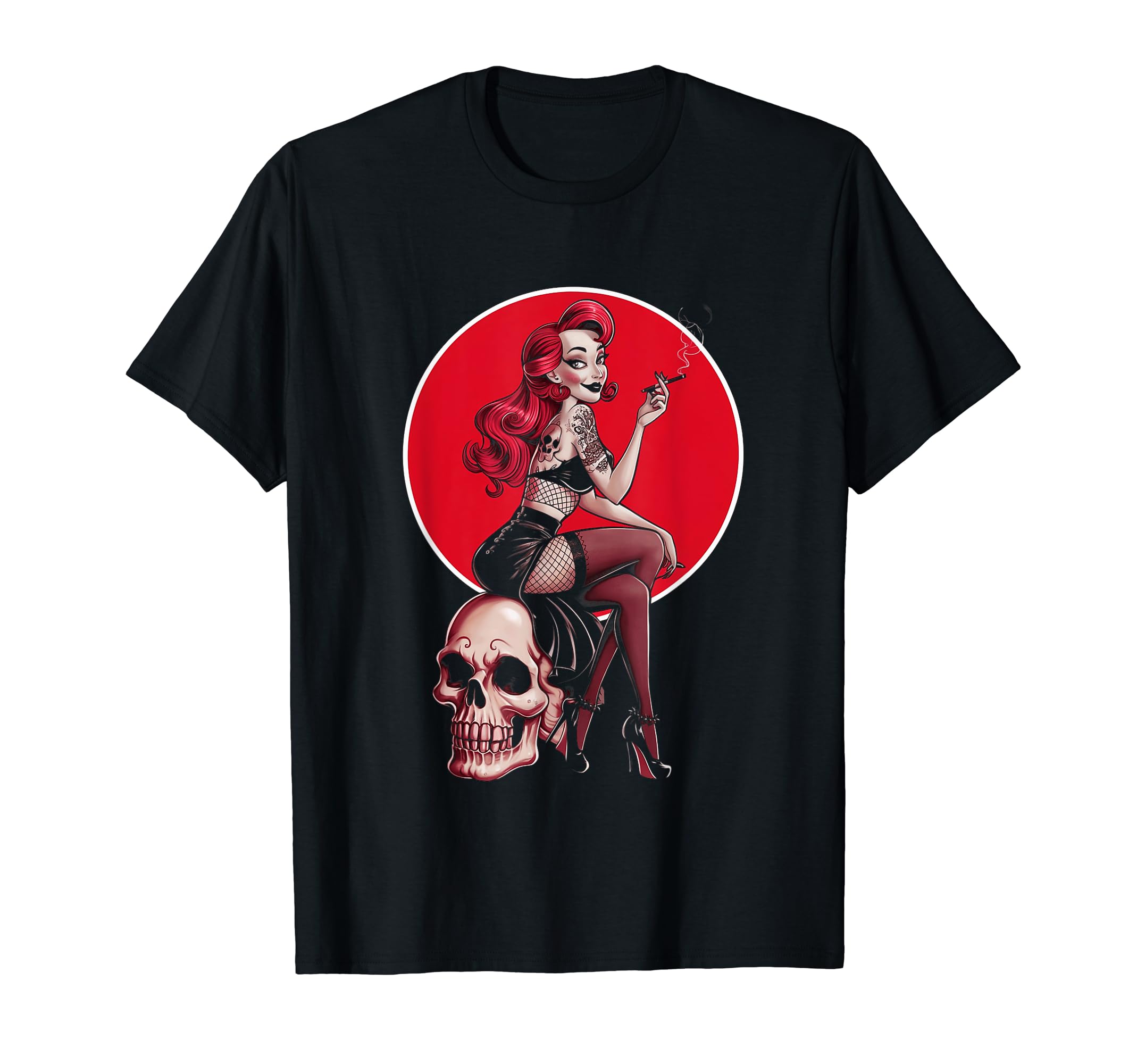 Tattoo Goth Pin Up Skull Horror T-Shirt - Streetwear Style Men Women - T-Shirt, Sweatshirt, Hoodie