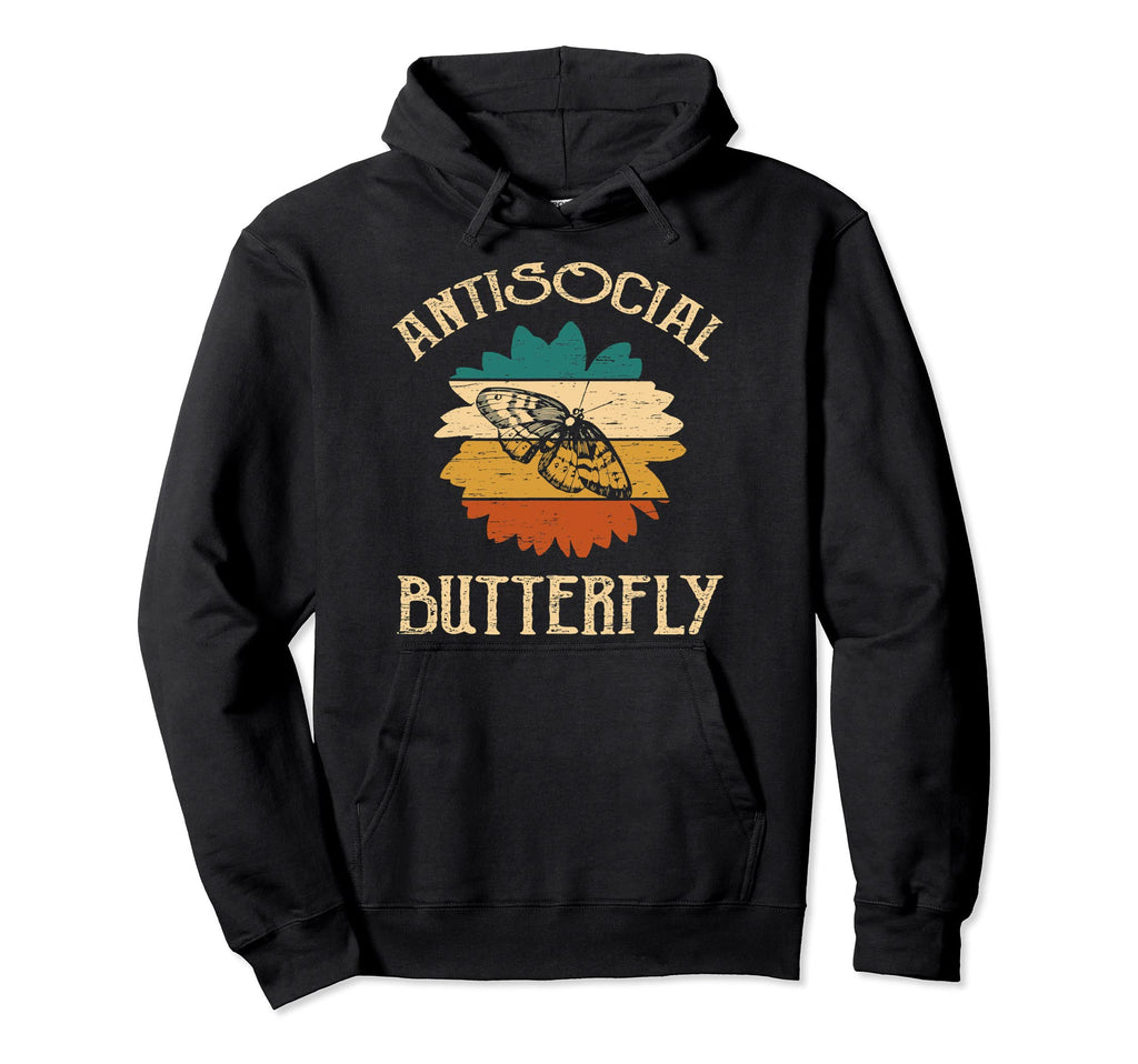 Funny Antisocial Butterfly Item Hoodie - Fun Novelty Design Unisex - T-Shirt, Sweatshirt, Hoodie