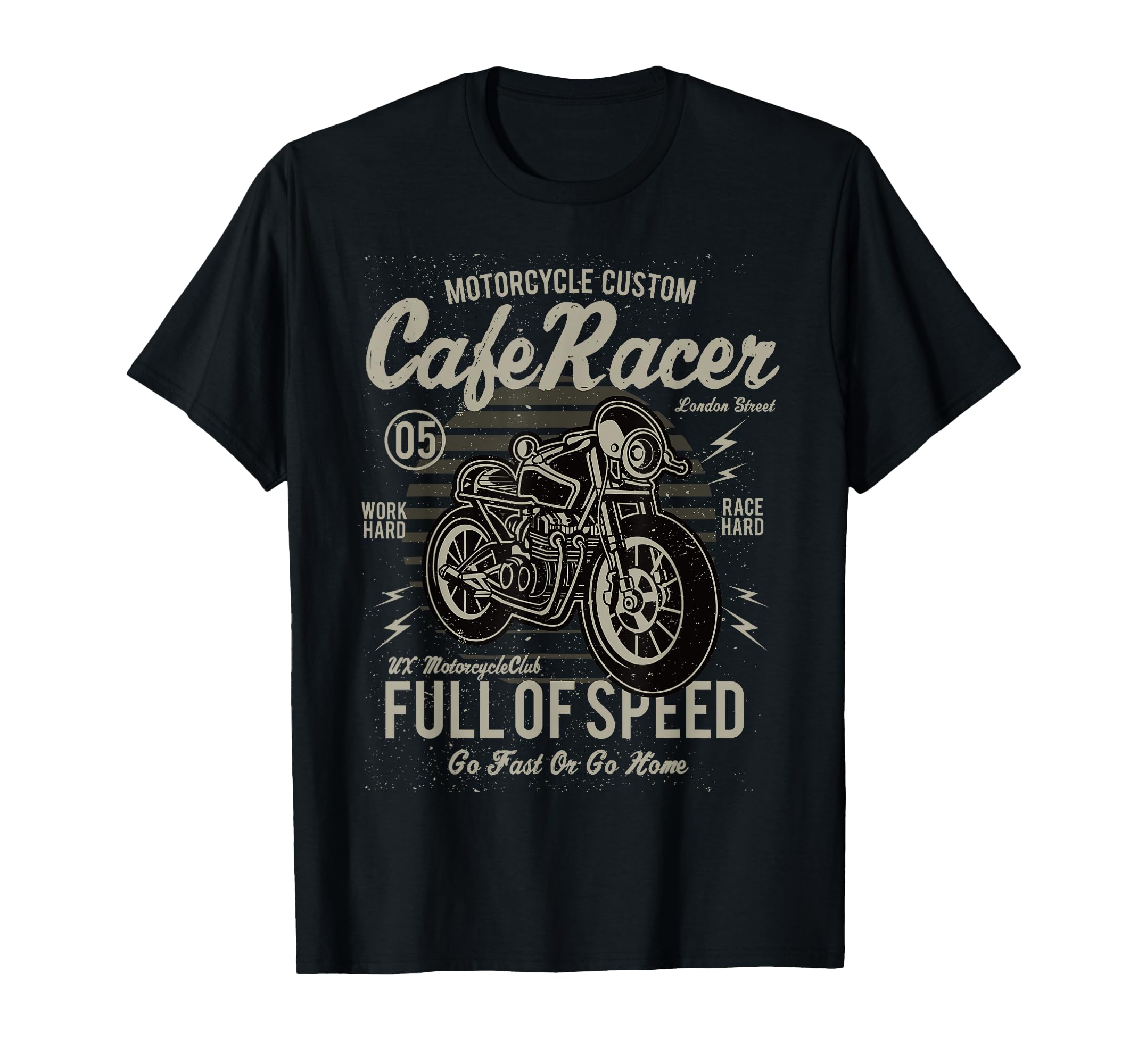 Full Speed Motorcycle Biker Cafe T-Shirt - Aesthetic Graphic for Adults - T-Shirt, Sweatshirt, Hoodie