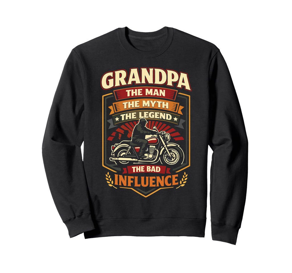 Motorcycle Biker Grandpa Grandpa Sweatshirt - Fun Novelty Design Unisex - T-Shirt, Sweatshirt, Hoodie