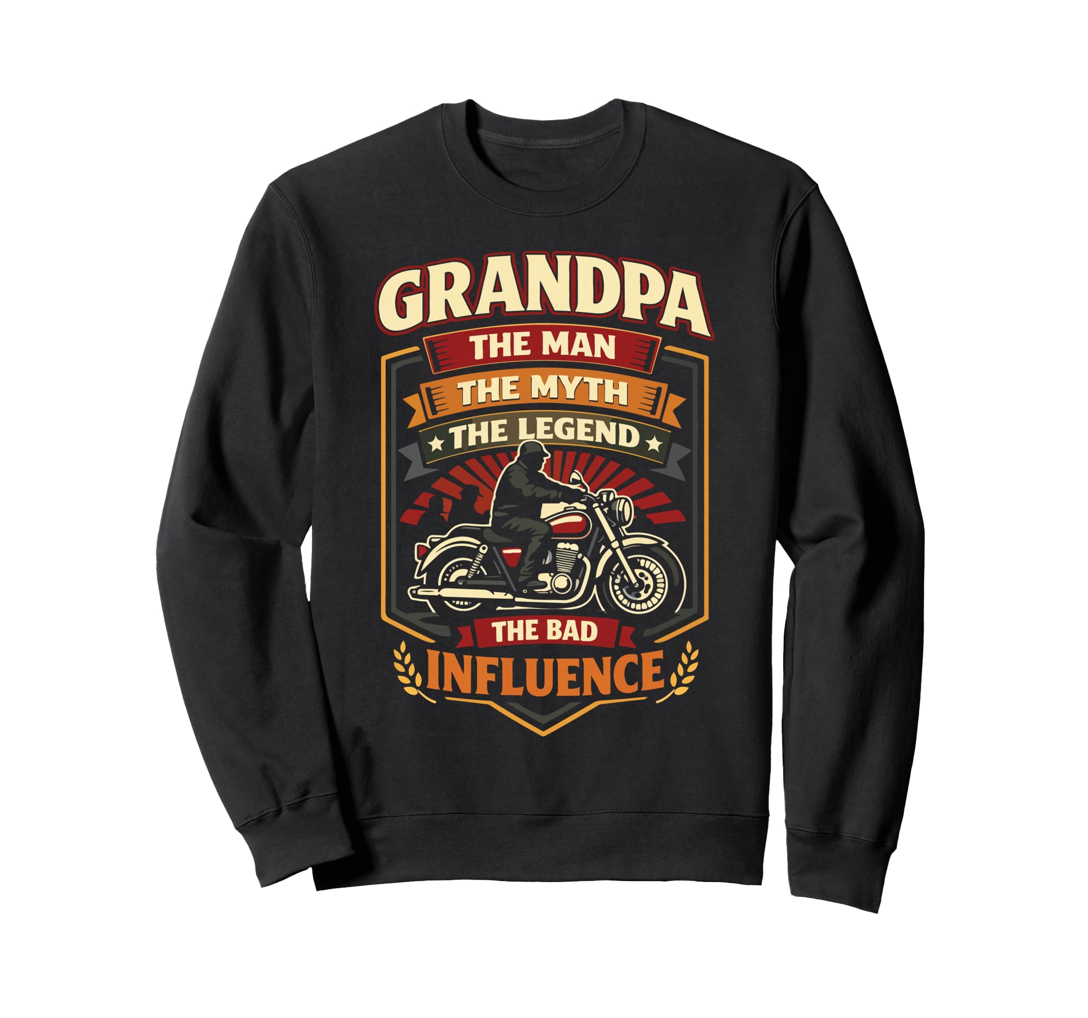 Motorcycle Biker Grandpa Grandpa Sweatshirt - Fun Novelty Design Unisex - T-Shirt, Sweatshirt, Hoodie
