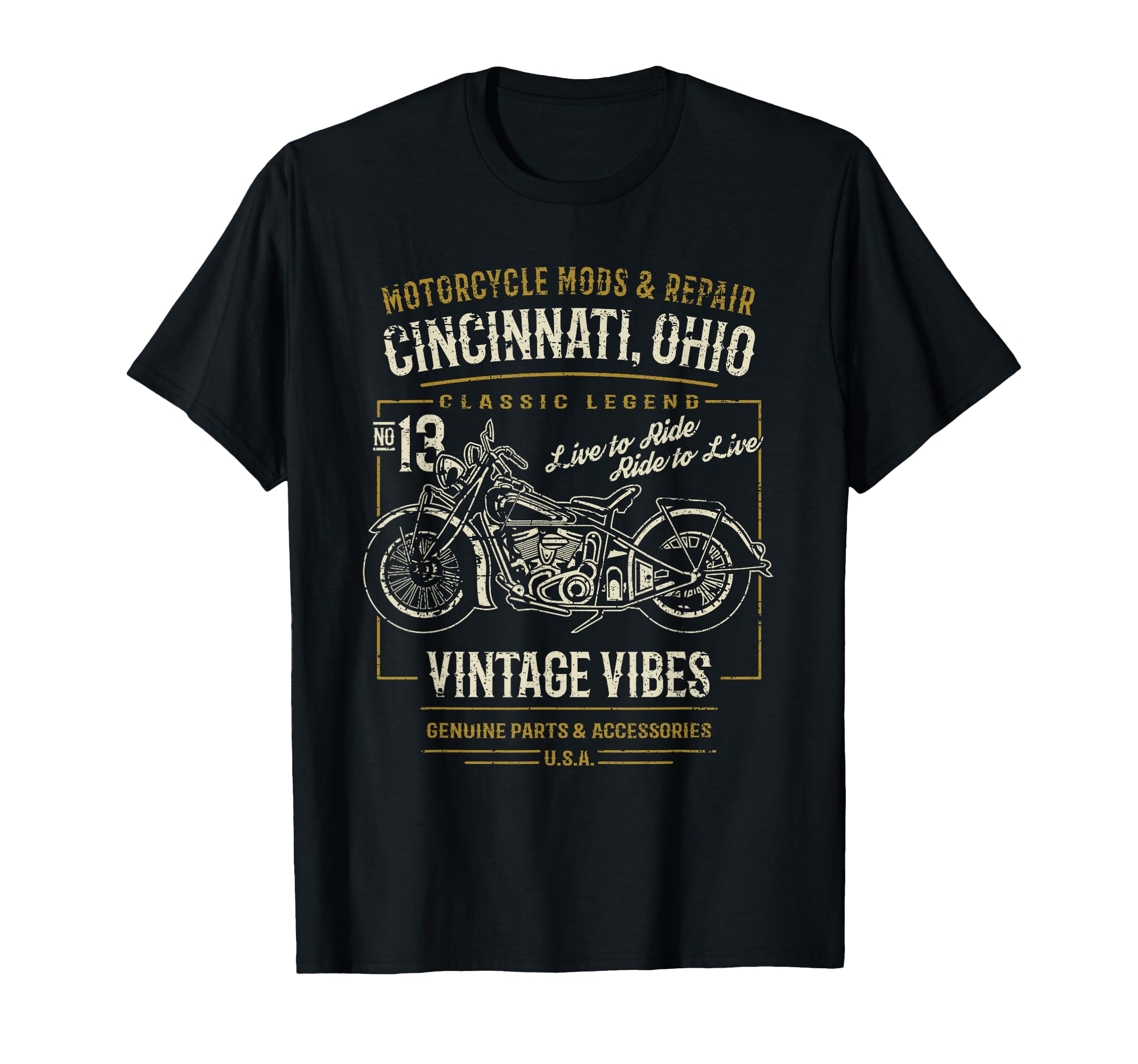 Cincinnati Oh Usa Distressed Motorcycle T-Shirt - Streetwear Style Unisex - T-Shirt, Sweatshirt, Hoodie