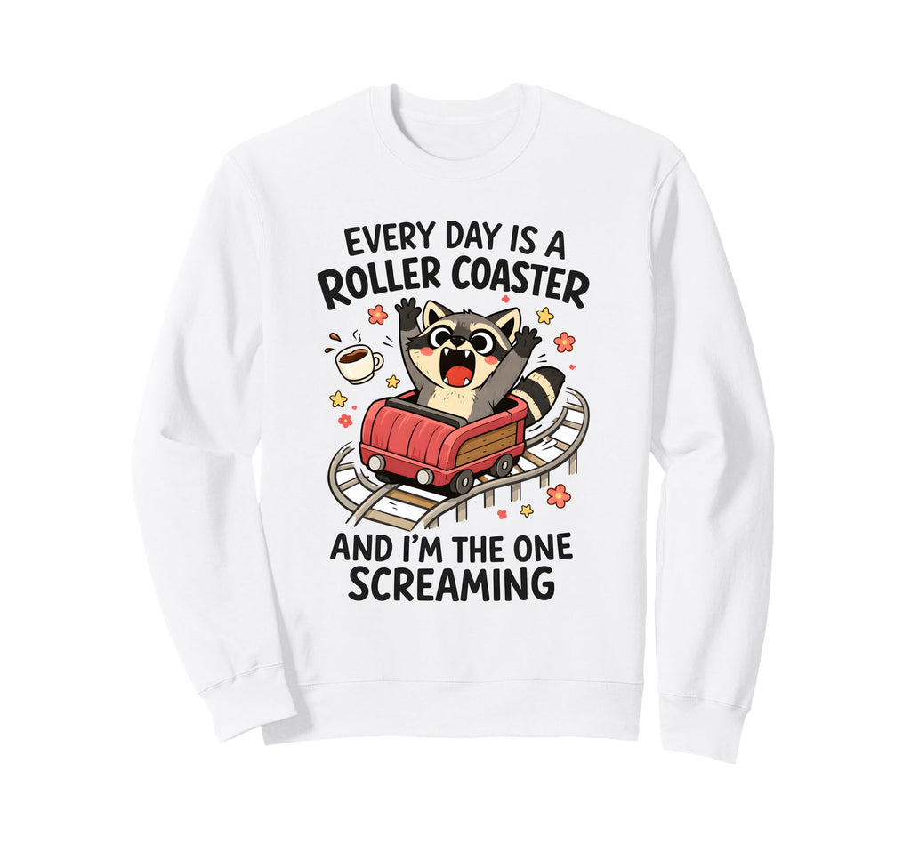 Mental Health Anxiety Racoon Sweatshirt - Aesthetic Graphic for Adults - T-Shirt, Sweatshirt, Hoodie