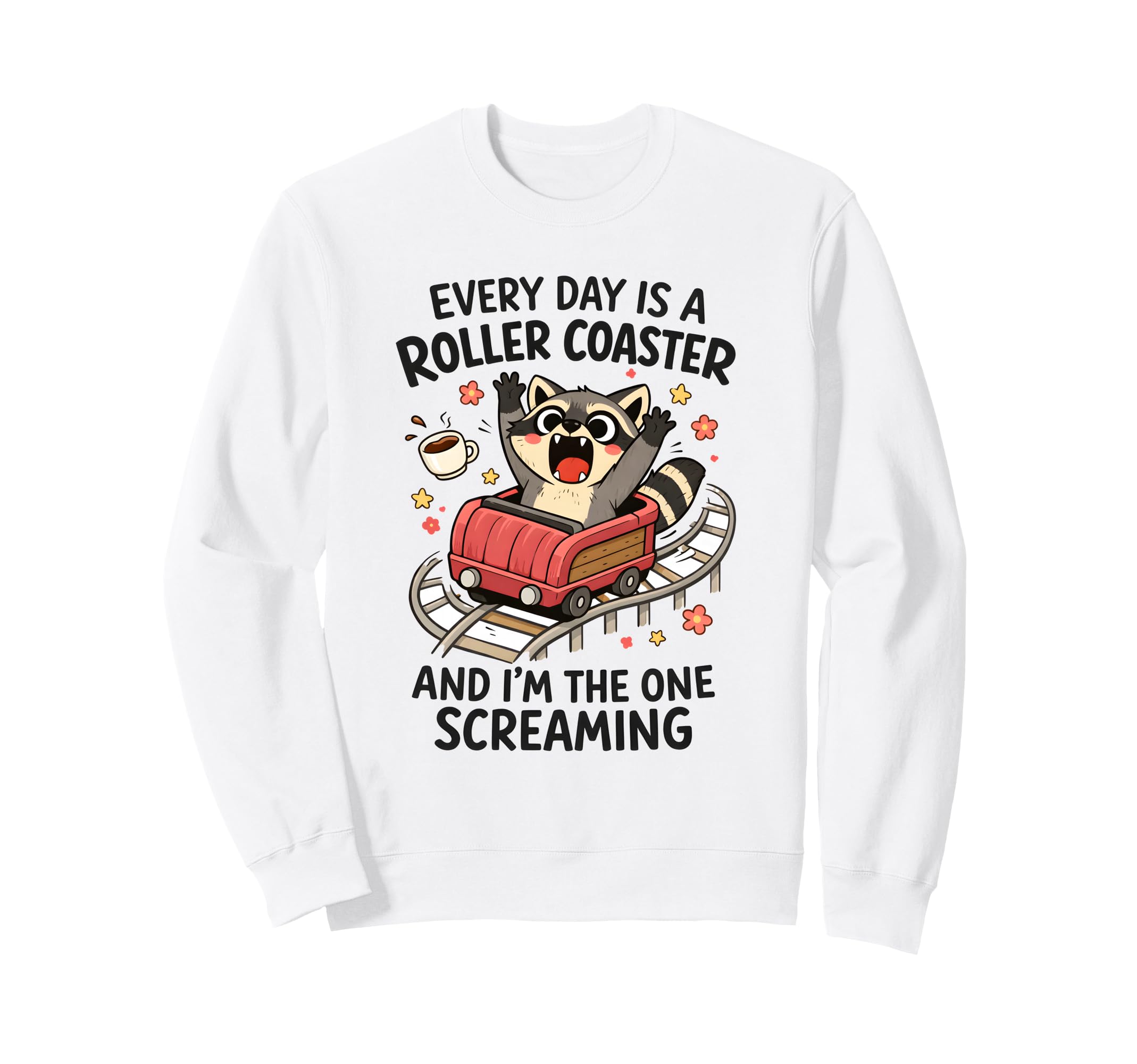 Mental Health Anxiety Racoon Sweatshirt - Aesthetic Graphic for Adults - T-Shirt, Sweatshirt, Hoodie