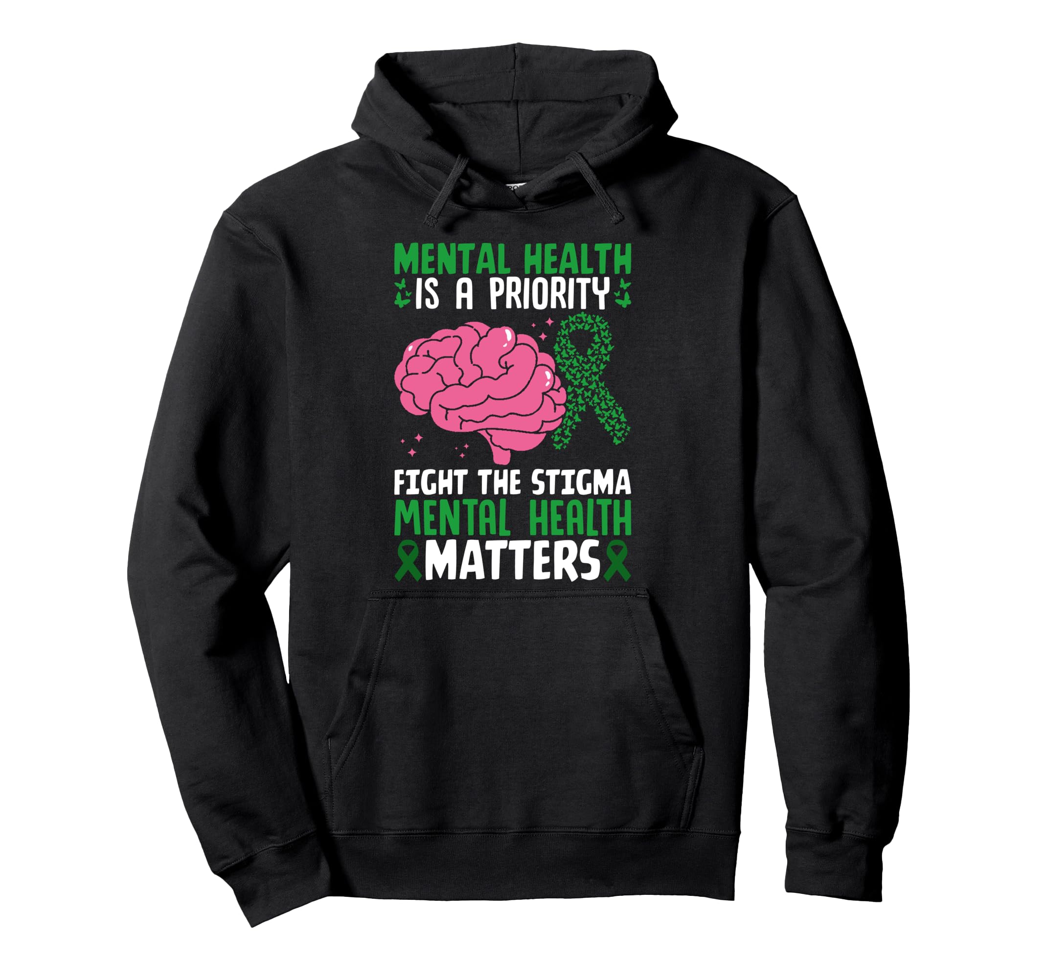 Mental Health Is Priority Fight Hoodie - Fun Novelty Design Men Women - T-Shirt, Sweatshirt, Hoodie