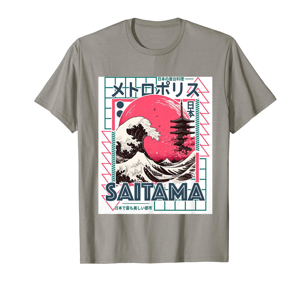 Saitama City 80S Synthwave Kanagawa T-Shirt - Graphic Print for Adults - T-Shirt, Sweatshirt, Hoodie