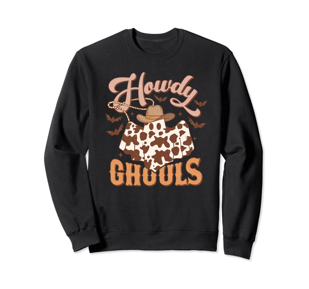 Howdy Ghouls Western Halloween Sweatshirt - Custom Art Print Men Women - T-Shirt, Sweatshirt, Hoodie