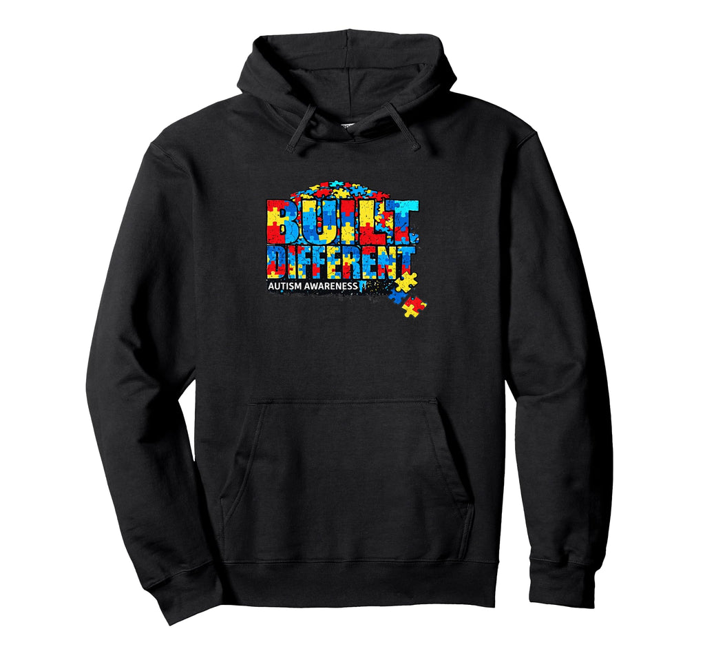 Autism Pride Built Differents Hoodie - Aesthetic Graphic Men Women - T-Shirt, Sweatshirt, Hoodie