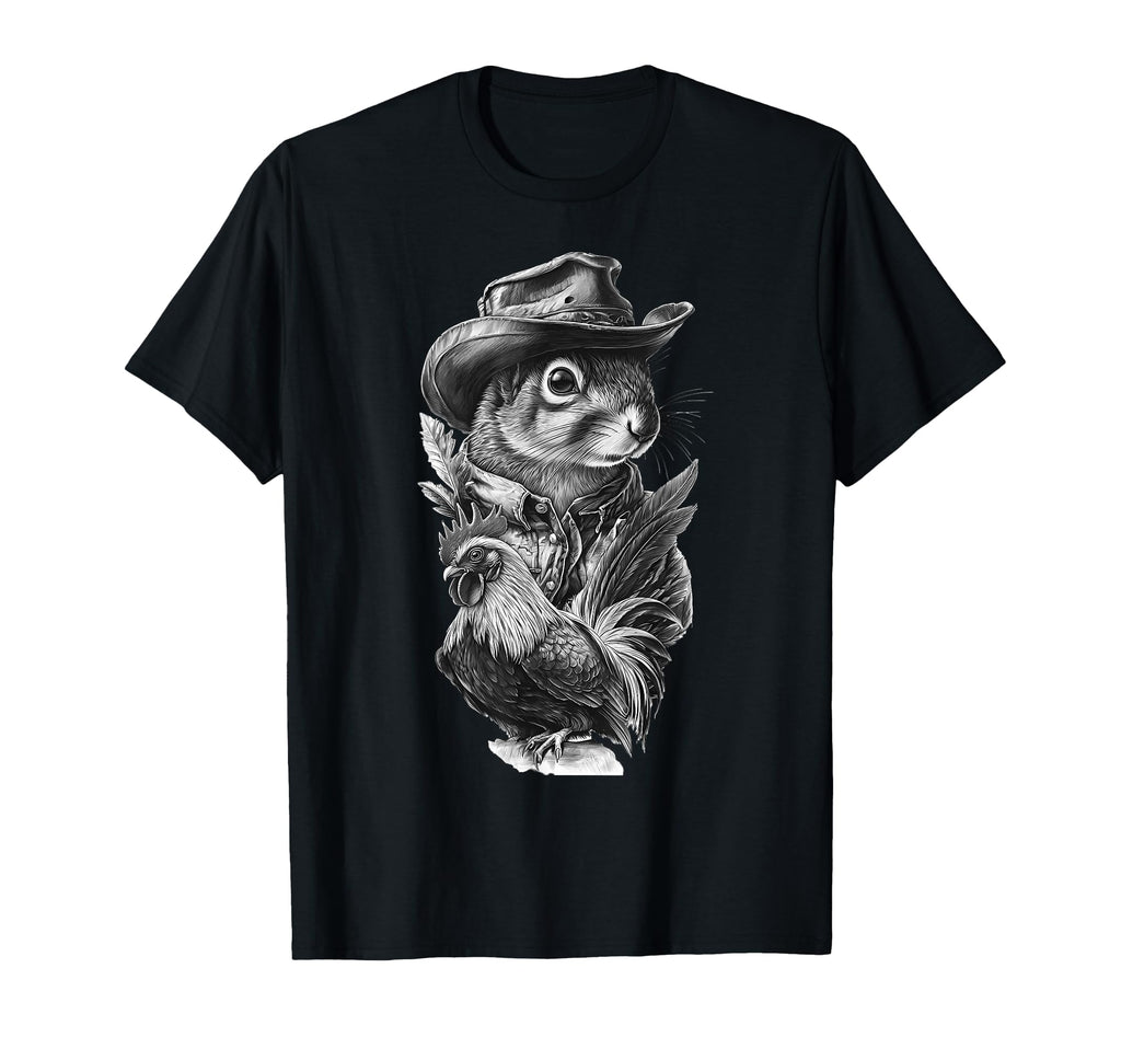 Squirrel Cowboy Rodeo Cowgirl Western T-Shirt - Novelty Apparel Unisex - T-Shirt, Sweatshirt, Hoodie