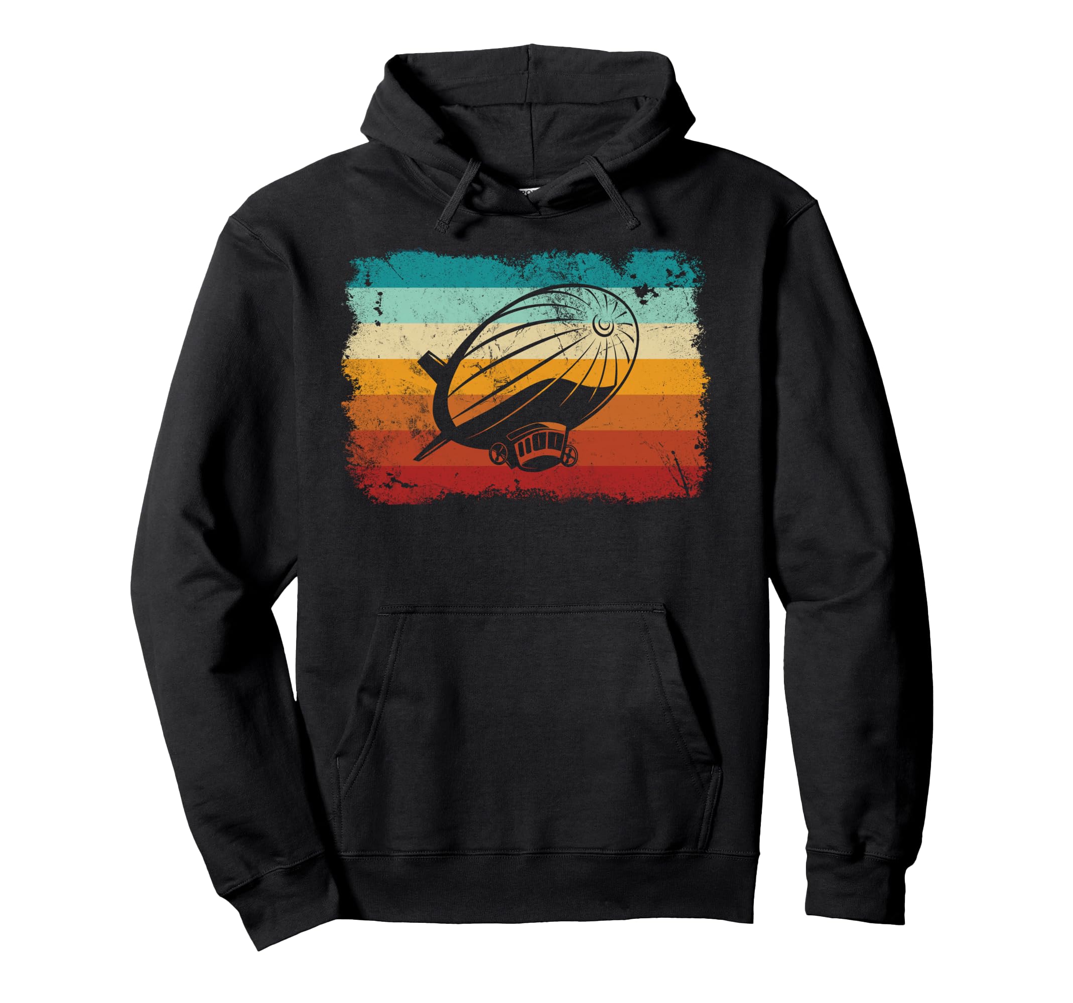 Zeppelin Sunset 70S 80S Distressed Hoodie - Custom Art Print Unisex - T-Shirt, Sweatshirt, Hoodie