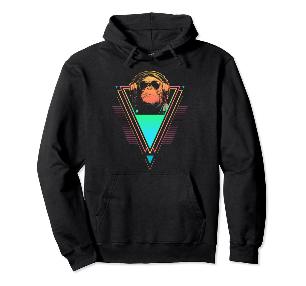 1980S 1990S Synthwave Chimpanzee Sunset Hoodie - Minimalist Print Unisex - T-Shirt, Sweatshirt, Hoodie