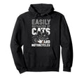 Motorcycle Biker Cat Easily Distracted Hoodie - Novelty Apparel for Adults - T-Shirt, Sweatshirt, Hoodie