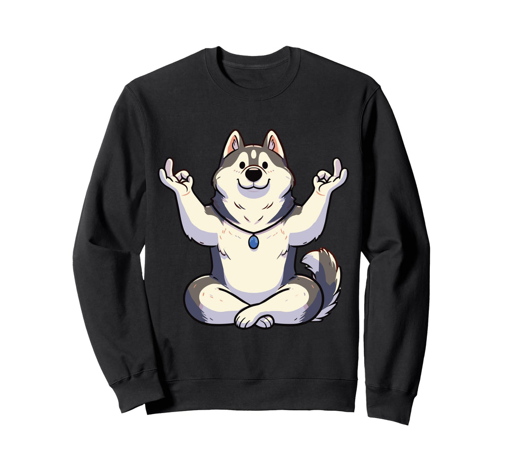 Meditation Huskey Yoga Pose Sweatshirt - Fun Novelty Design Unisex - T-Shirt, Sweatshirt, Hoodie
