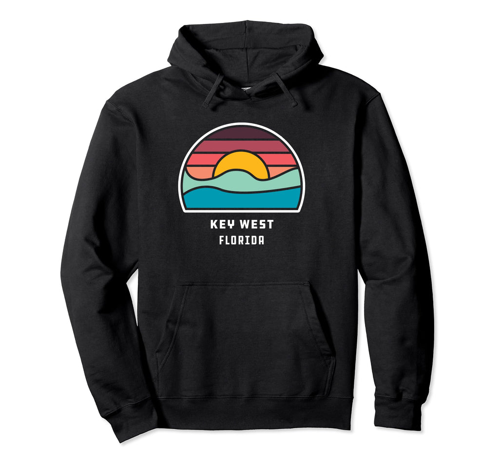 Key West Florida Minimalist Ocean Wave Hoodie - Trendy Graphic Men Women - T-Shirt, Sweatshirt, Hoodie