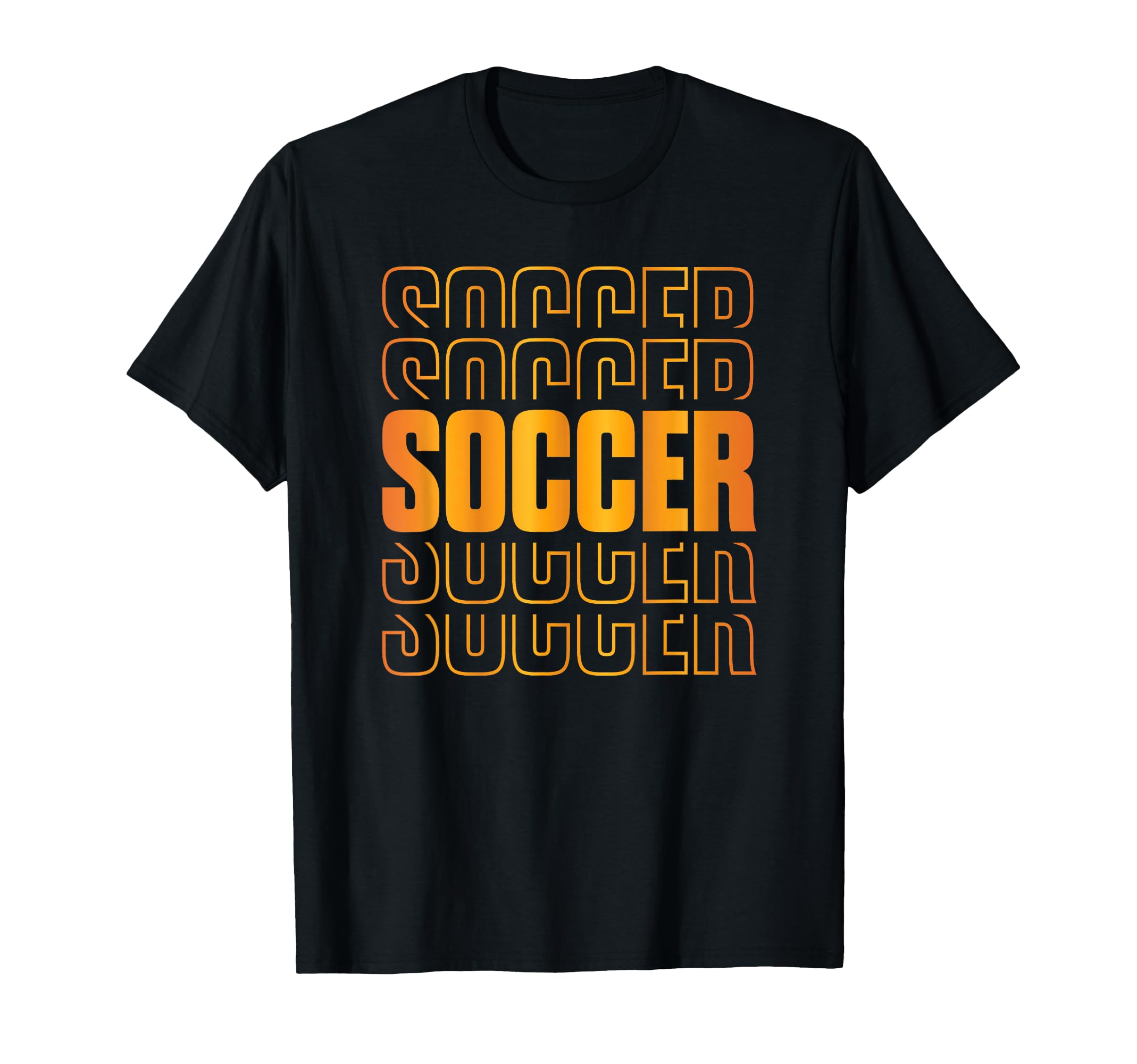 Gold Soccer Text Typography Sport T-Shirt - Fun Novelty Design for Adults - T-Shirt, Sweatshirt, Hoodie