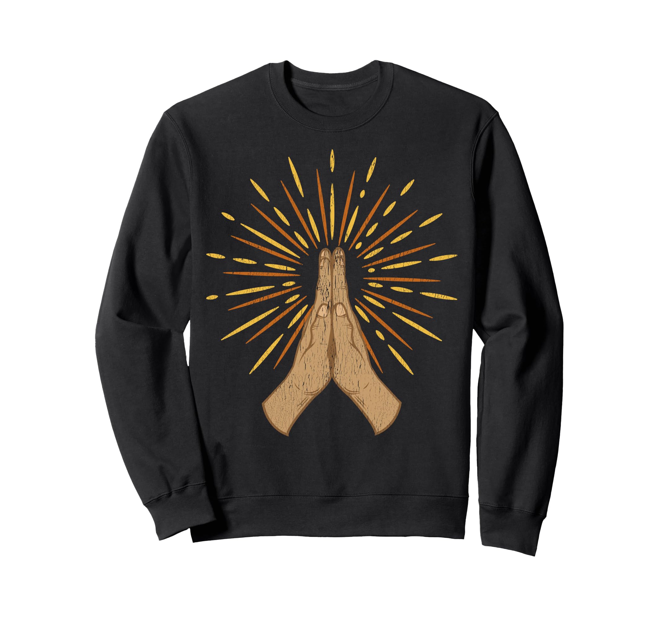 Pray Pray Hands Prayer Rays Spiritual Sweatshirt - Minimalist Print Unisex - T-Shirt, Sweatshirt, Hoodie