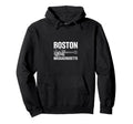 Boston Massachusetts Coastal Hoodie - Fun Novelty Design for Adults - T-Shirt, Sweatshirt, Hoodie