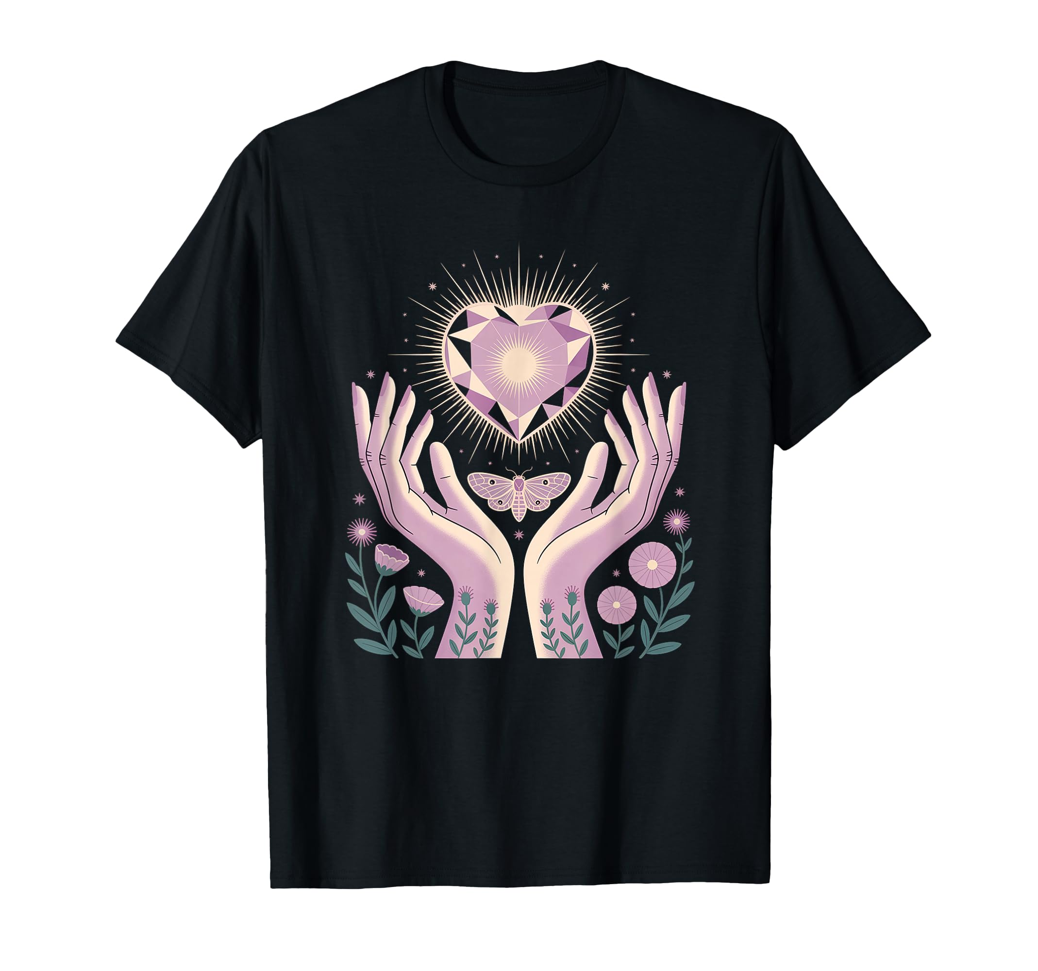 Crystal Heart Love Energy Divine T-Shirt - Streetwear Style for Adults - T-Shirt, Sweatshirt, Hoodie