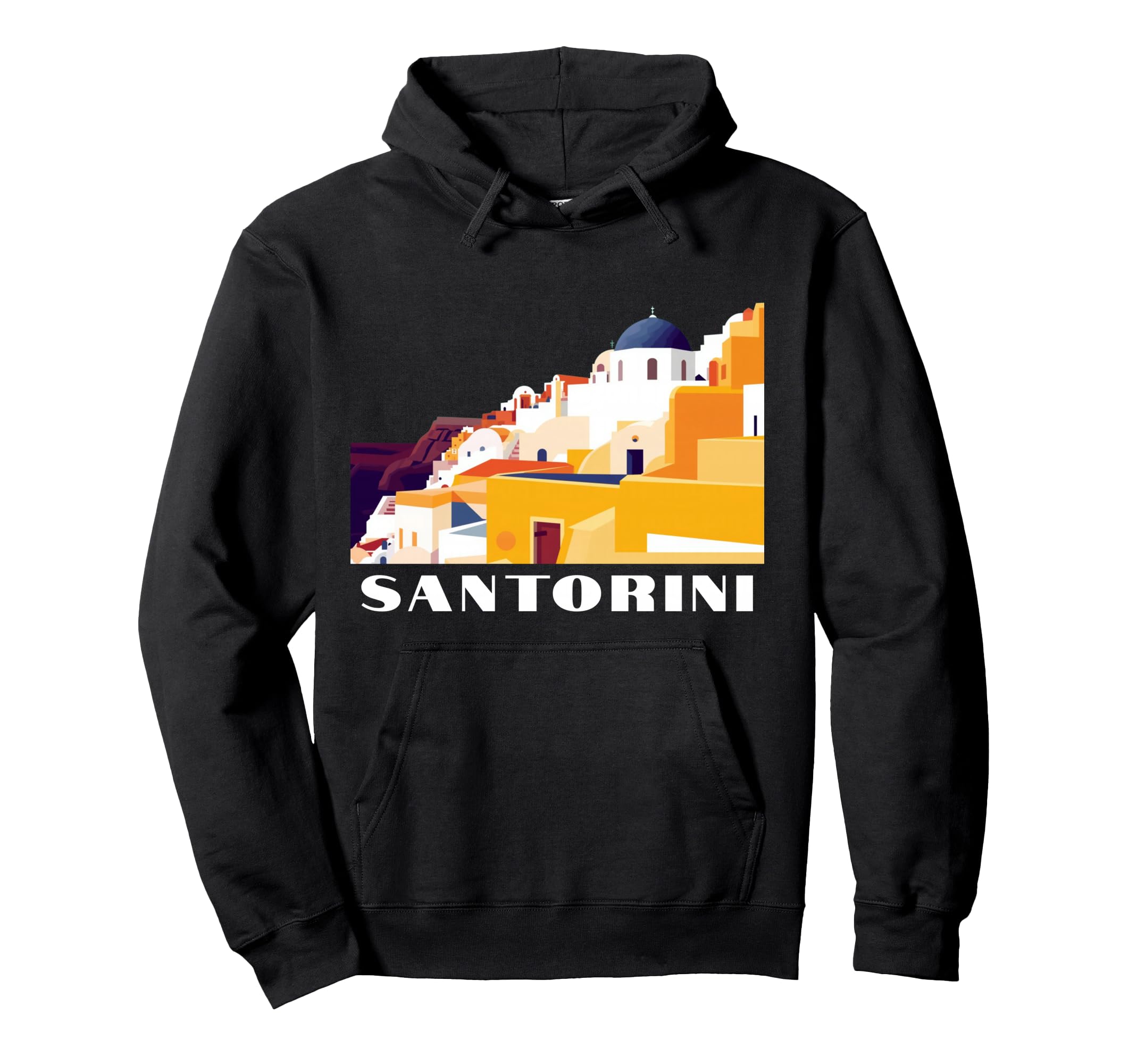 Art Deco Greece Postcard Art Hoodie - Casual Everyday Wear Men Women - T-Shirt, Sweatshirt, Hoodie