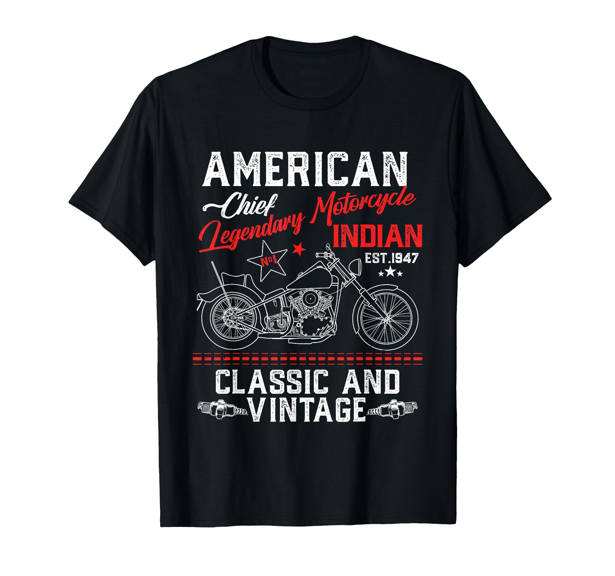 Old Biker American Motorcycle Indian T-Shirt - Unique Graphic Unisex - T-Shirt, Sweatshirt, Hoodie
