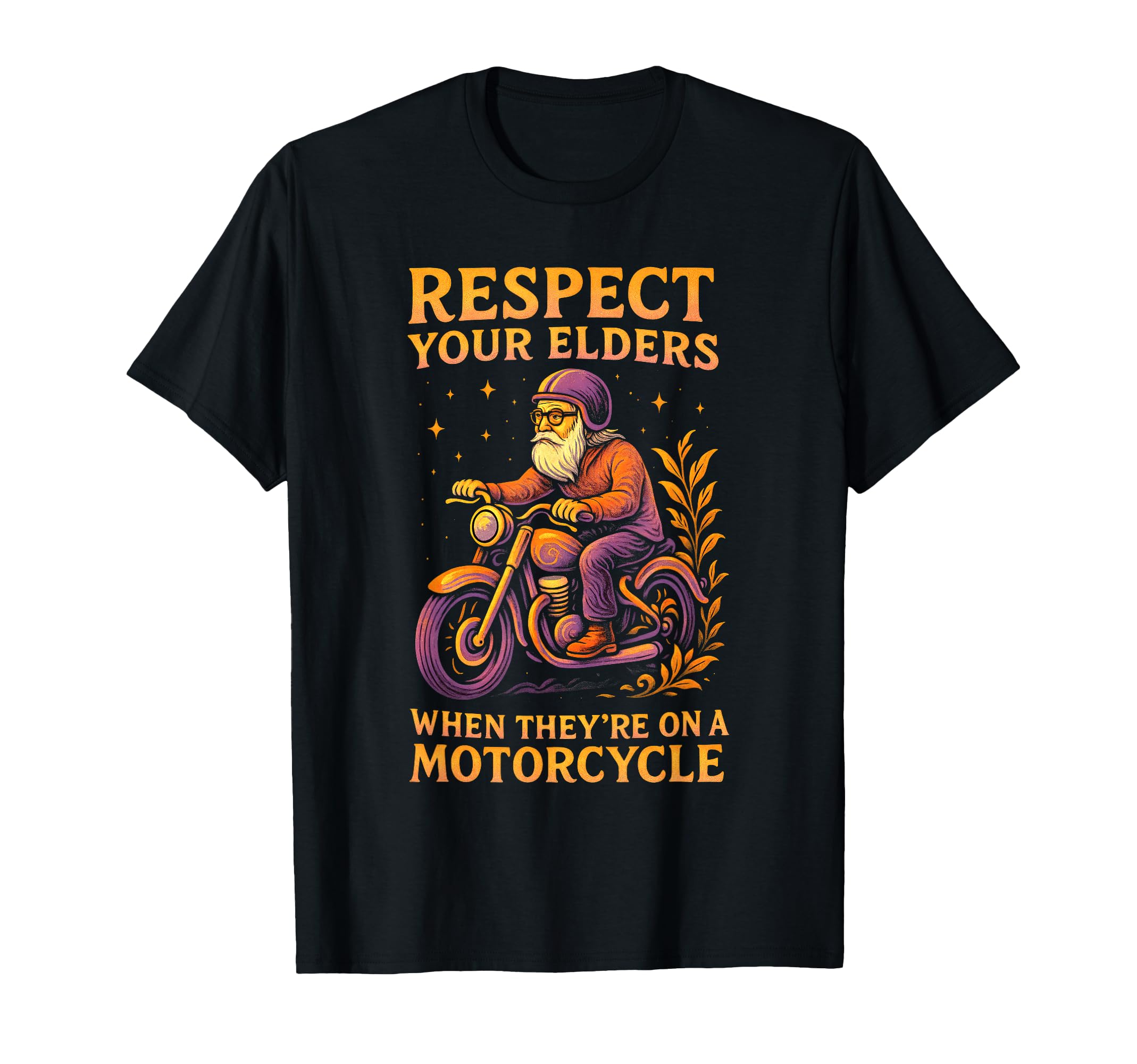 Respect Elders Motorcycle Rider T-Shirt - Aesthetic Graphic for Adults - T-Shirt, Sweatshirt, Hoodie