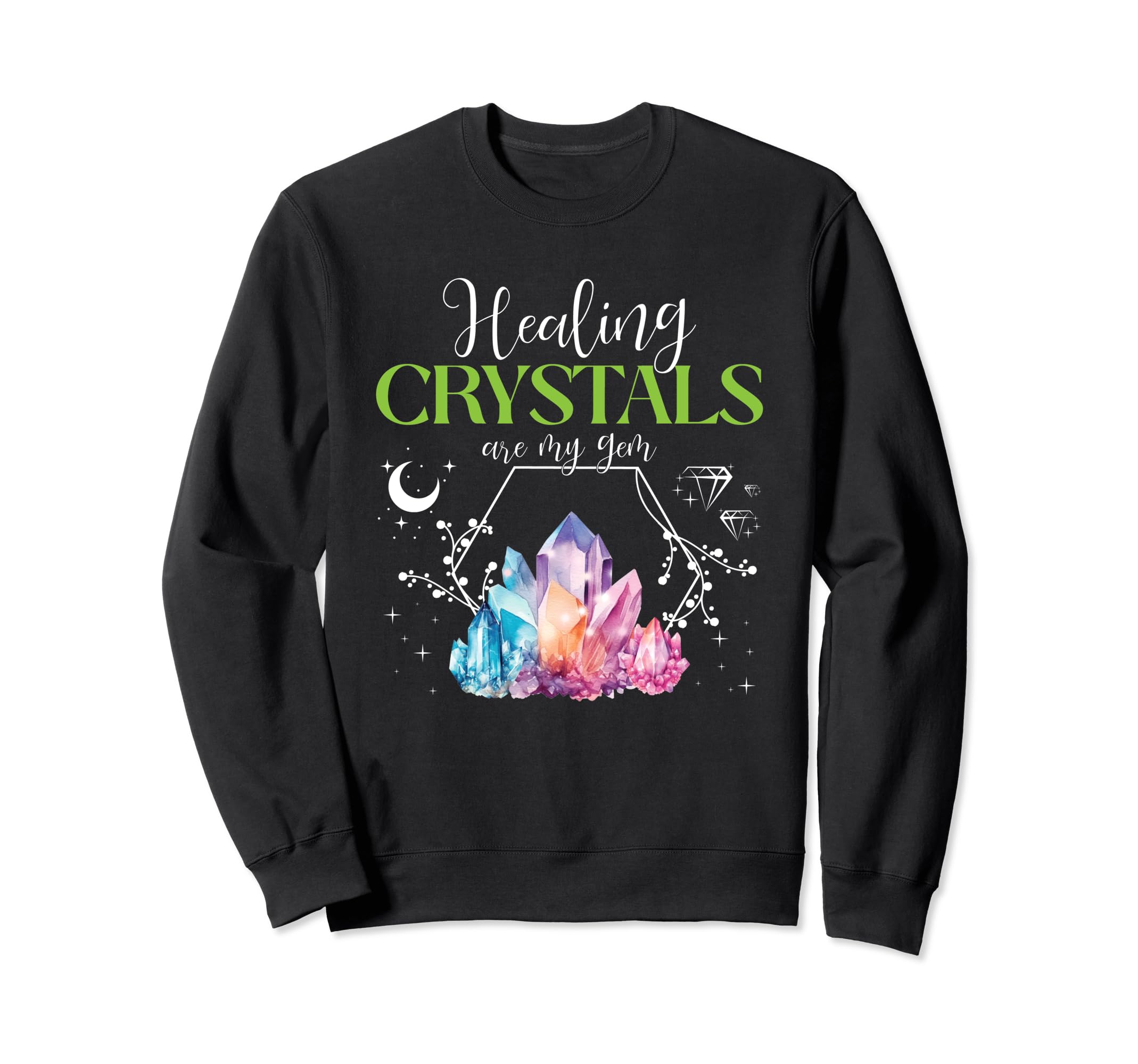 Funny Gemstone Chakra Healer Sweatshirt - Minimalist Print for Adults - T-Shirt, Sweatshirt, Hoodie