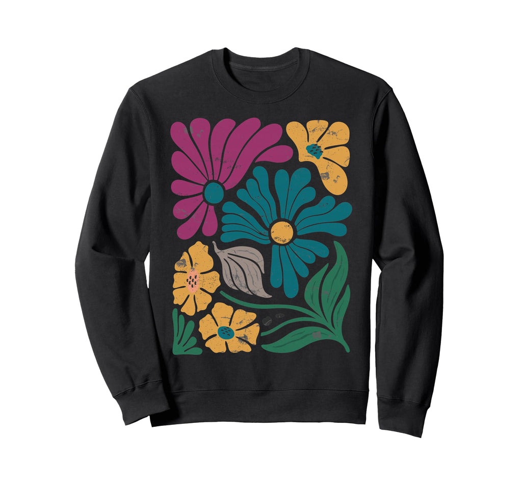 Boho Floral Art Botanical Block Sweatshirt - Graphic Print Men Women - T-Shirt, Sweatshirt, Hoodie