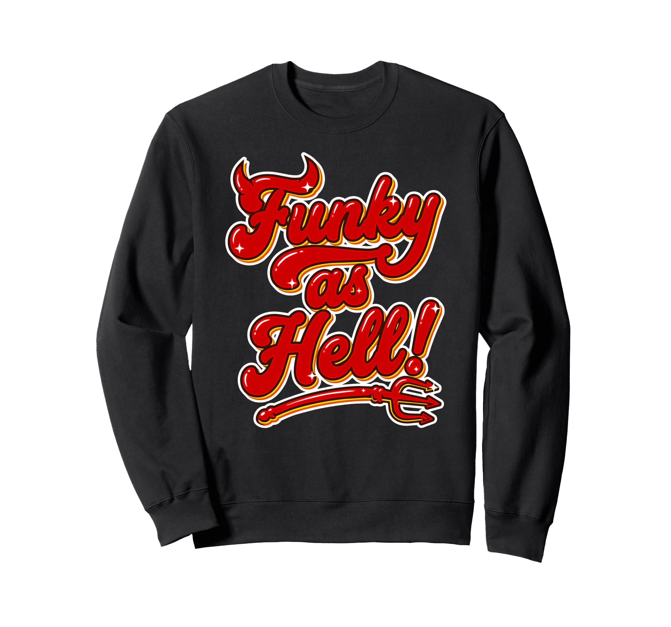 Funky As Hell Red Horns Funk Music Sweatshirt - Trendy Graphic for Adults - T-Shirt, Sweatshirt, Hoodie
