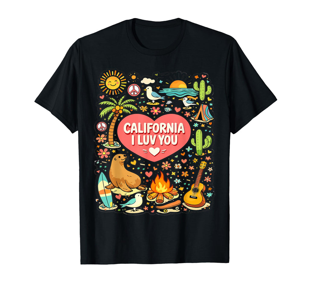 California I Luv You Us West Coast T-Shirt - Novelty Apparel Men Women - T-Shirt, Sweatshirt, Hoodie