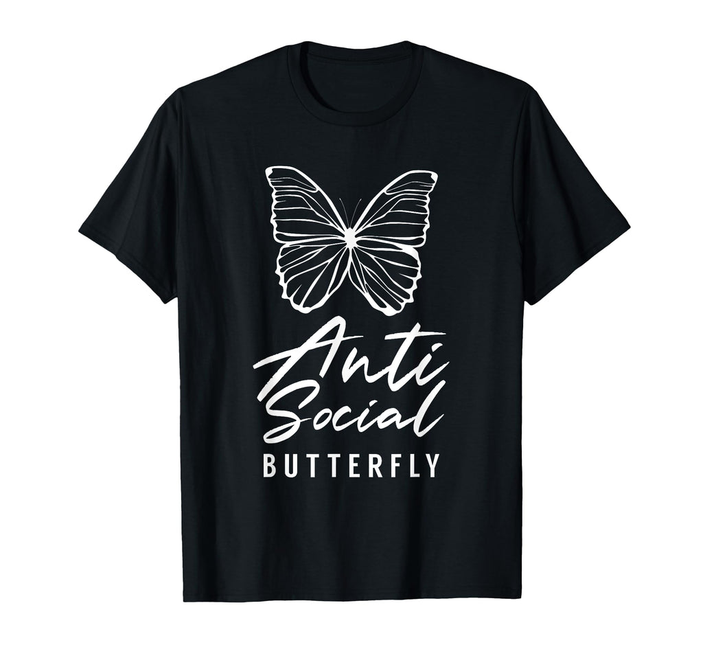 Anti Social Butterfly Shy Introverted T-Shirt - Minimalist Print Unisex - T-Shirt, Sweatshirt, Hoodie