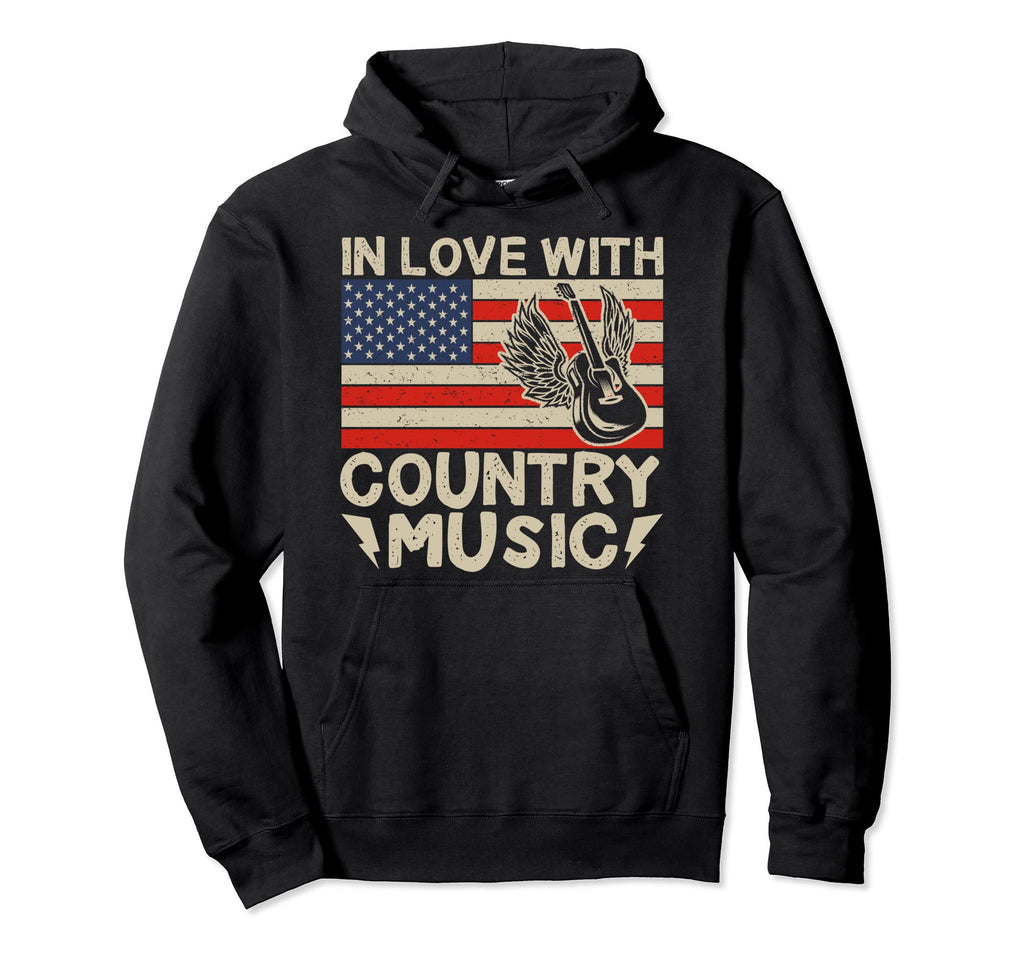 Love Country Music Western Music Hoodie - Minimalist Print for Adults - T-Shirt, Sweatshirt, Hoodie